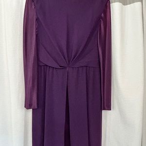 Vintage Rizkallah for Mardi Gras Purple Silk Crepe Dress Overlay Sz M